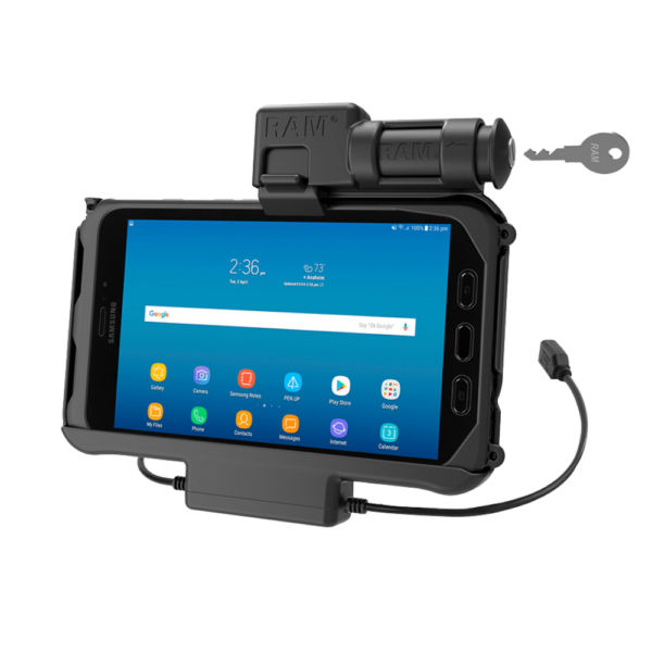 RAM Skin Key-Locking Power Data Cradle Tab Active2